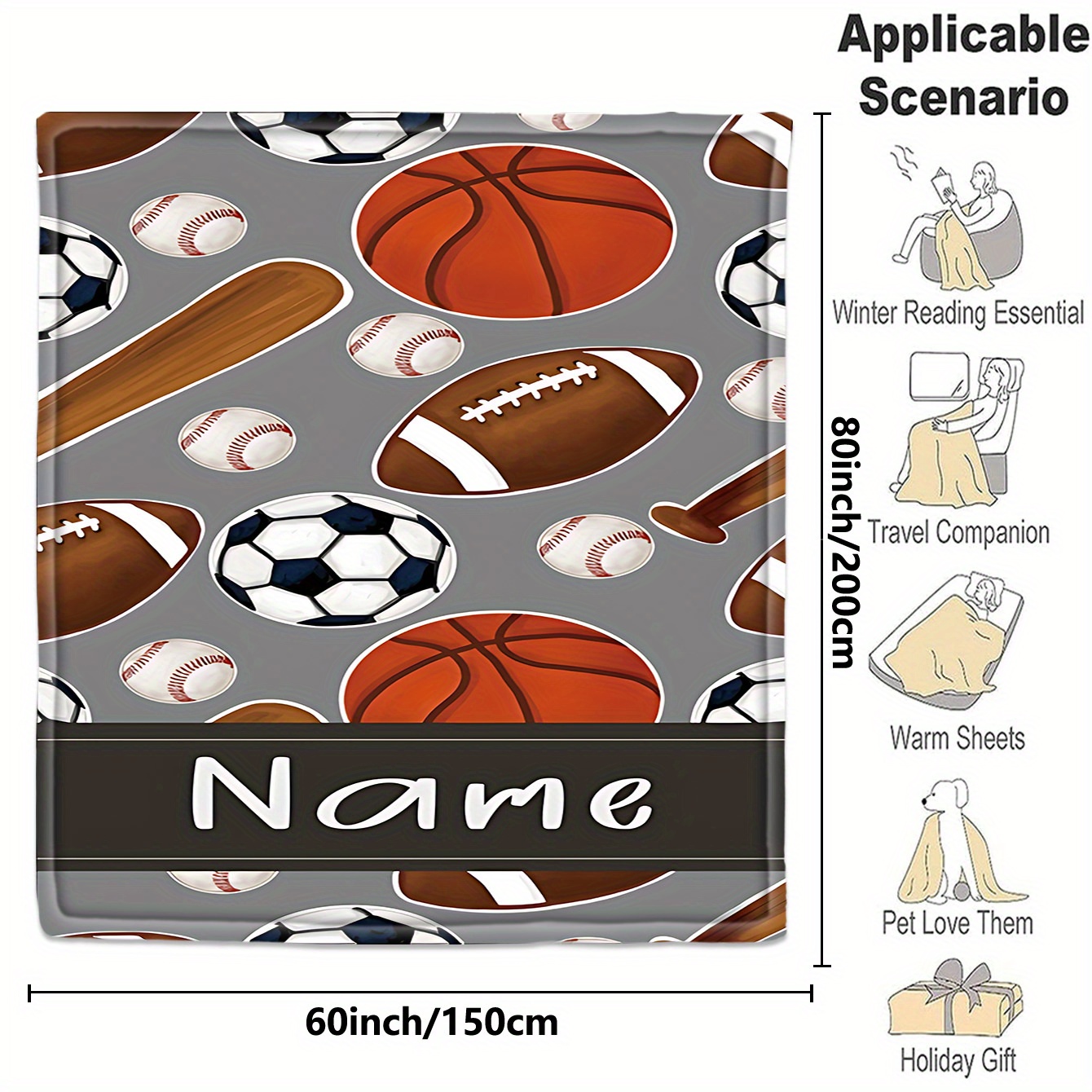 1 Custom name blanket sports e - огляд і ціна Sports Equipment With Names